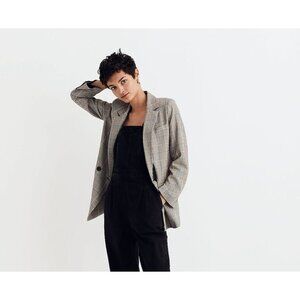 Madewell Plaid Blazer in Gray and Black Windowpane
